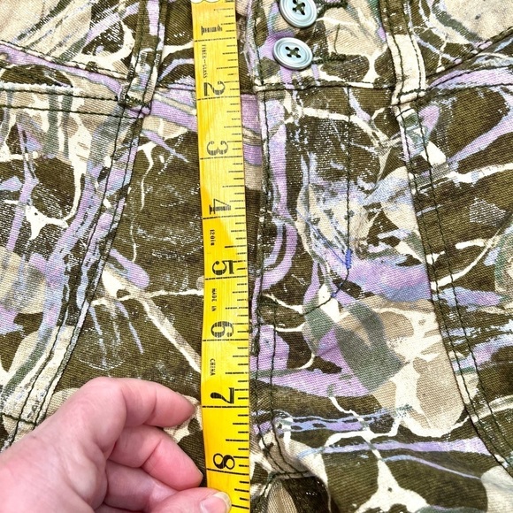 Pilcro & The Letterpress Anthropologie Wanderer Low Rise Sz 26 Gold Splatter - Picture 9 of 11